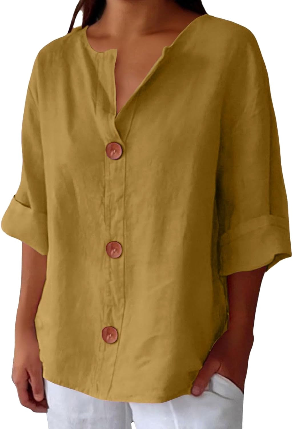 Kennedy | Women's Lightweight Linen Short Sleeve Blouse - image 3