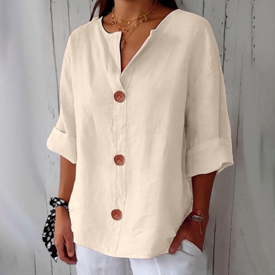 Kennedy | Women's Lightweight Linen Short Sleeve Blouse - image 4