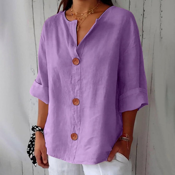 Kennedy | Women's Lightweight Linen Short Sleeve Blouse - image 5