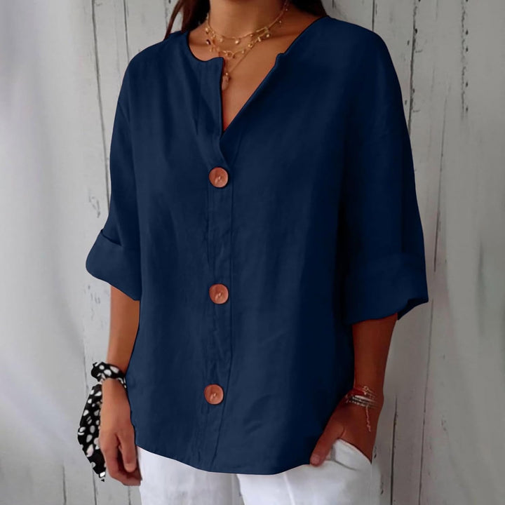 Kennedy | Women's Lightweight Linen Short Sleeve Blouse - image 8