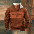 Kieran | Men's Fleece Quarter-Zip Western Pullover, Sherpa-Lined Jumper | Animated Apparel
