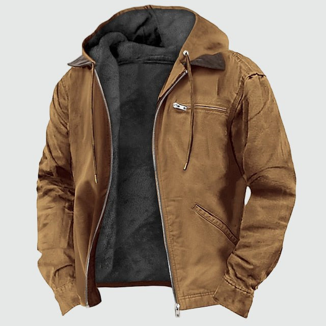 Adrian | Men's Hooded Polar Jacket, Lightweight Transitional Jacket | Animated Apparel