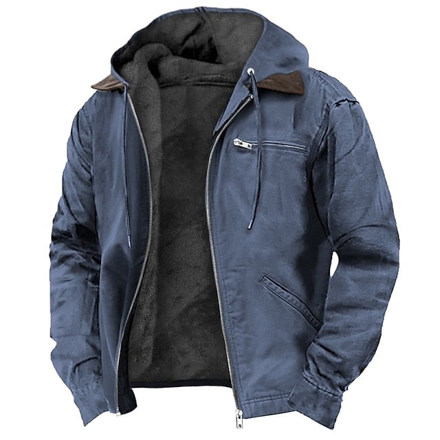 Adrian | Men's Hooded Polar Jacket, Lightweight Transitional Jacket | Animated Apparel