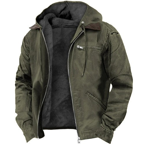 Adrian | Men's Hooded Polar Jacket, Lightweight Transitional Jacket | Animated Apparel