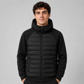 Kyle | Men's Hooded Down Jacket with Quilted Panels, Insulated Autumn Coat | Animated Apparel | Black