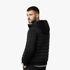Kyle | Men's Hooded Down Jacket with Quilted Panels, Insulated Autumn Coat | Animated Apparel | Grey