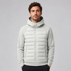 Kyle | Men's Hooded Down Jacket with Quilted Panels, Insulated Autumn Coat | Animated Apparel