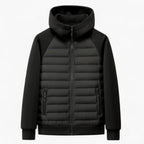Kyle | Men's Hooded Down Jacket with Quilted Panels, Insulated Autumn Coat | Animated Apparel