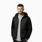 Kyle | Men's Hooded Down Jacket with Quilted Panels, Insulated Autumn Coat | Animated Apparel