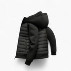 Kyle | Men's Hooded Down Jacket with Quilted Panels, Insulated Autumn Coat | Animated Apparel