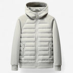 Kyle | Men's Hooded Down Jacket with Quilted Panels, Insulated Autumn Coat | Animated Apparel
