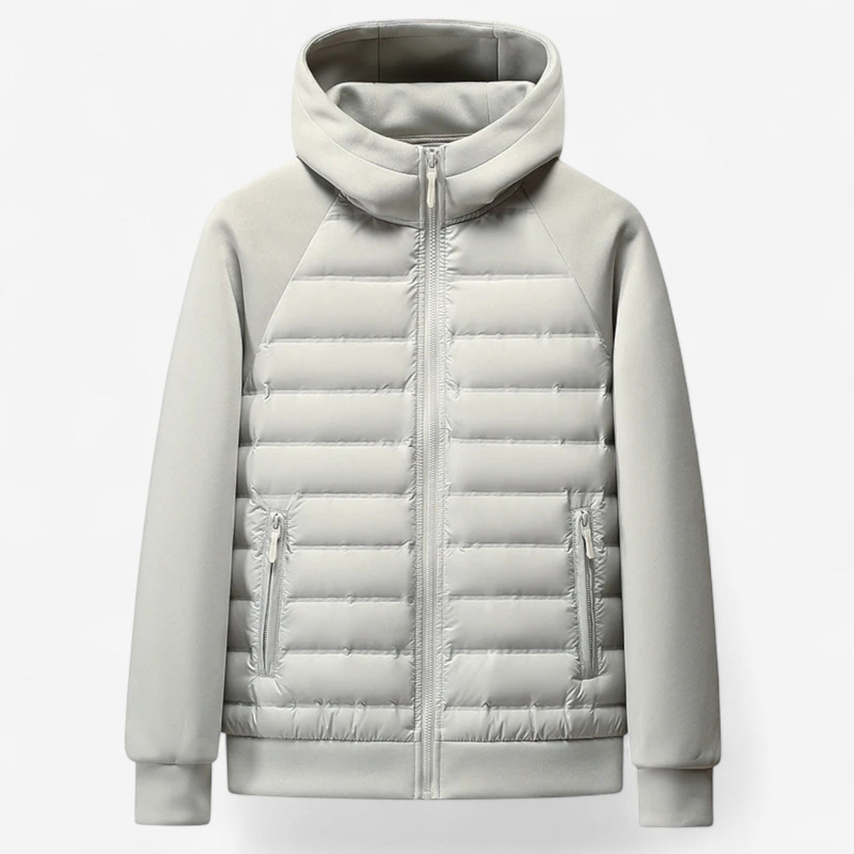 Kyle | Men's Hooded Down Jacket with Quilted Panels, Insulated Autumn Coat | Animated Apparel