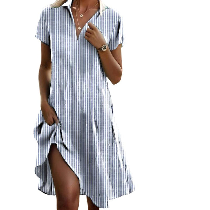 Lacey | Women's Striped Button-Front Shirt Dress - image 1