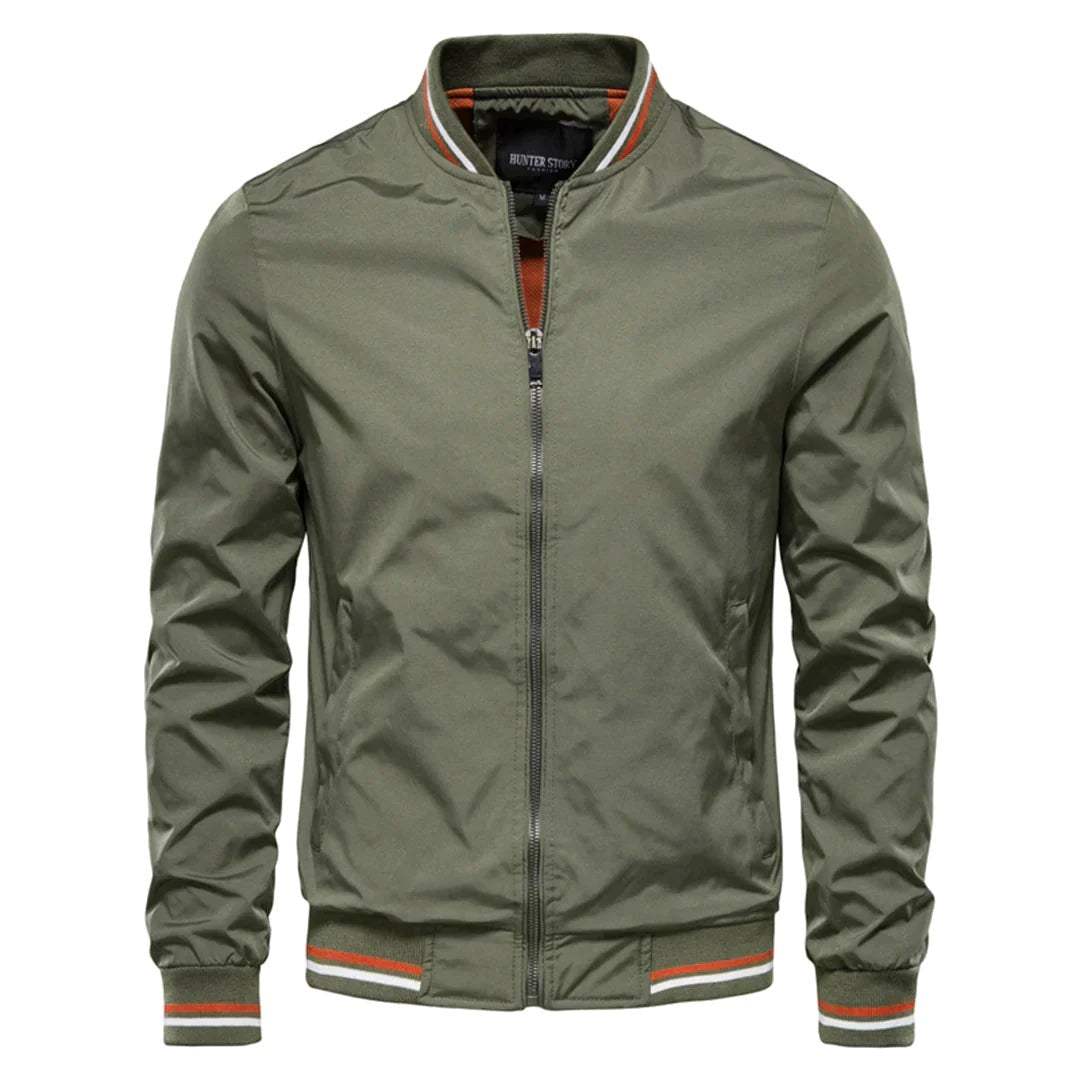 Waylon | Men's Bomber Jacket with Front Zip and Double Pockets, Lightweight Autumn Jacket | Animated Apparel