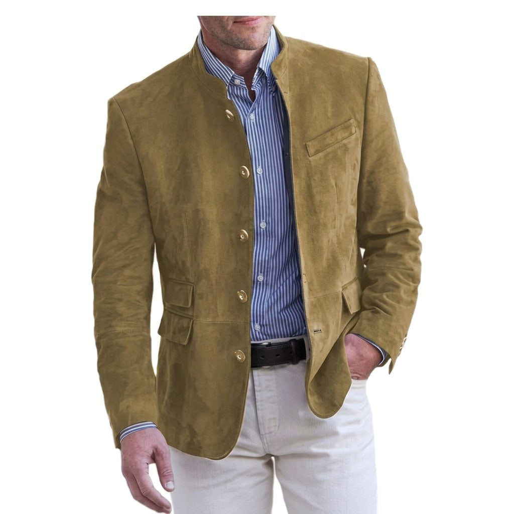 Gabriella | Women's Stand-Collar Jacket, Button-Front Blazer | Animated Apparel