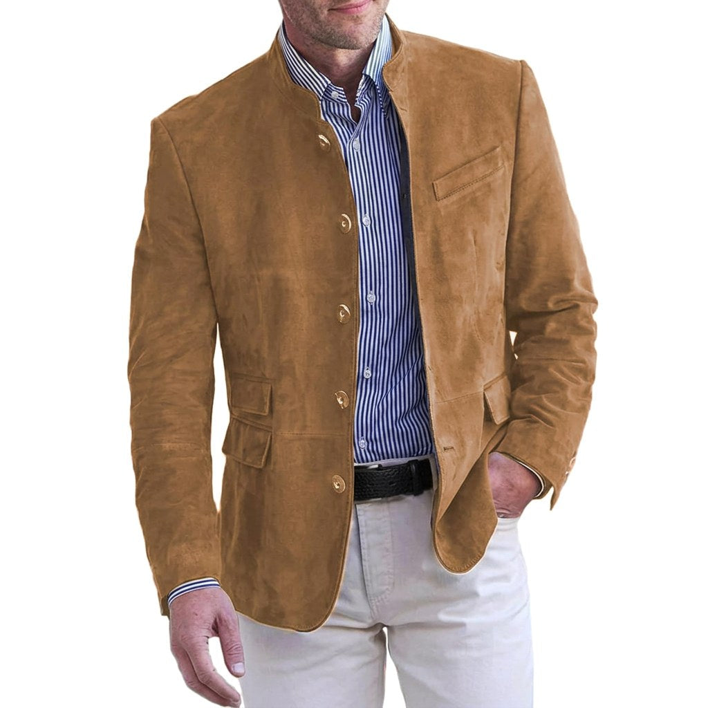 Gabriella | Women's Stand-Collar Jacket, Button-Front Blazer | Animated Apparel
