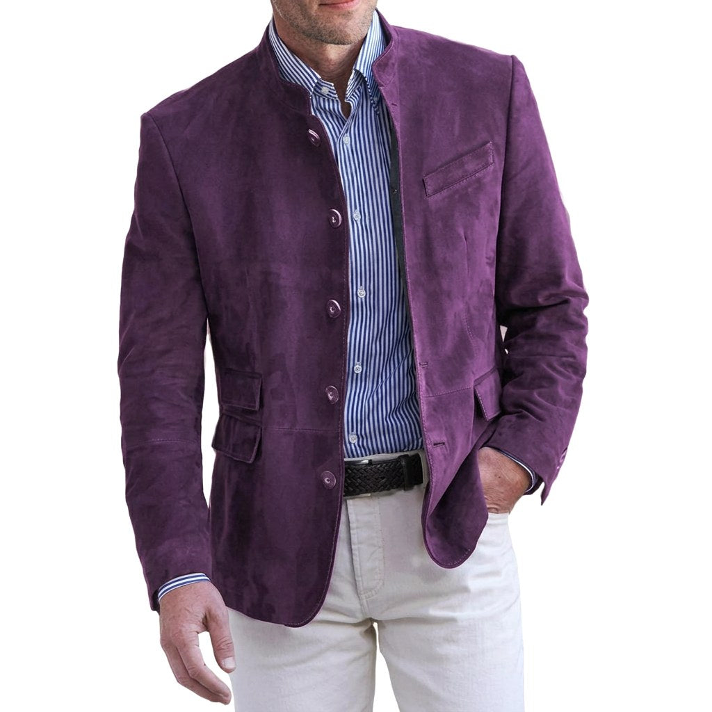 Gabriella | Women's Stand-Collar Jacket, Button-Front Blazer | Animated Apparel