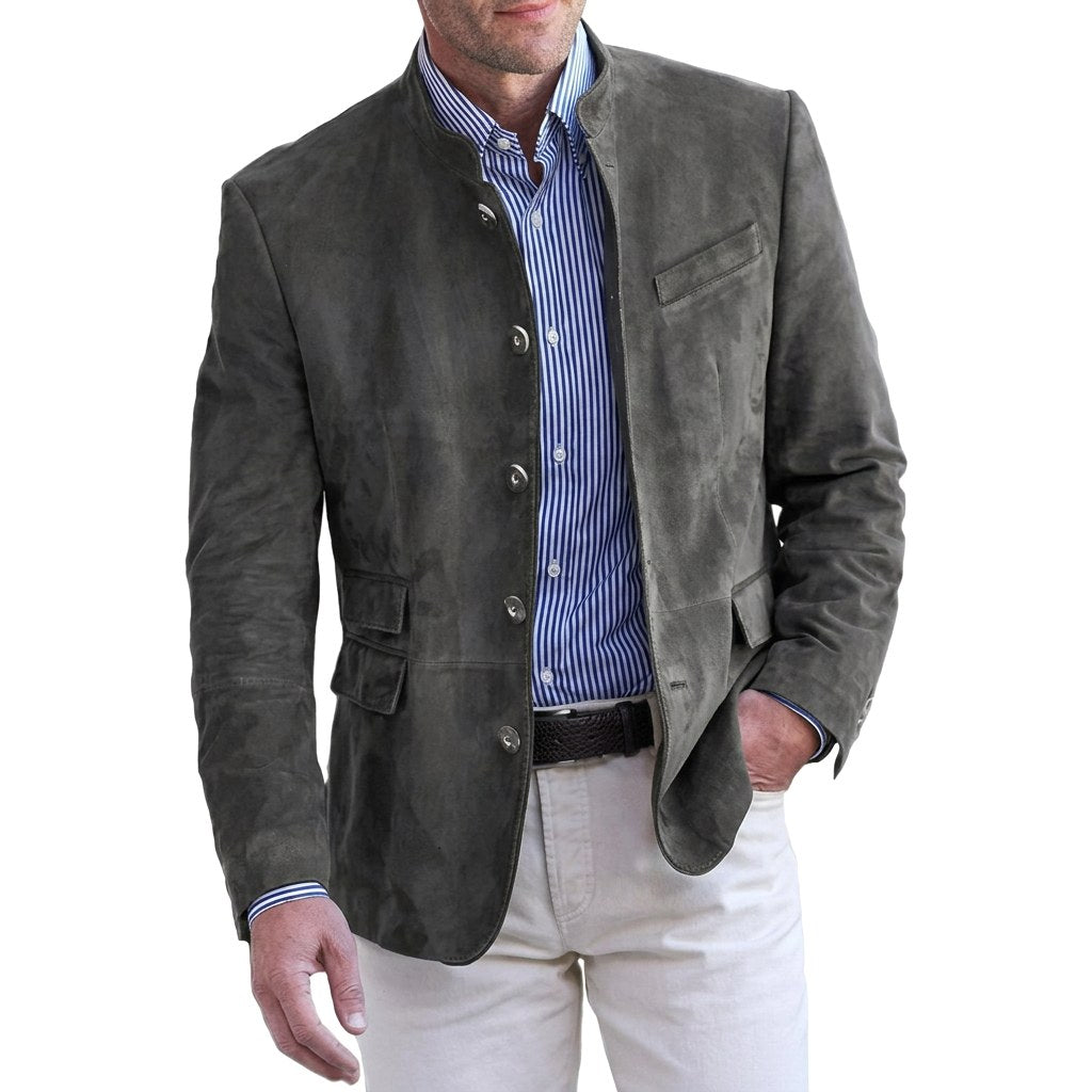 Gabriella | Women's Stand-Collar Jacket, Button-Front Blazer | Animated Apparel