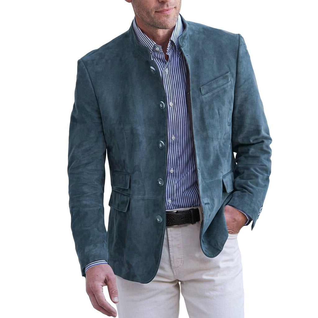 Gabriella | Women's Stand-Collar Jacket, Button-Front Blazer | Animated Apparel