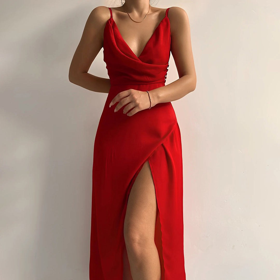 Lauren | Women's Classic V-Neck Midi Dress - image 2