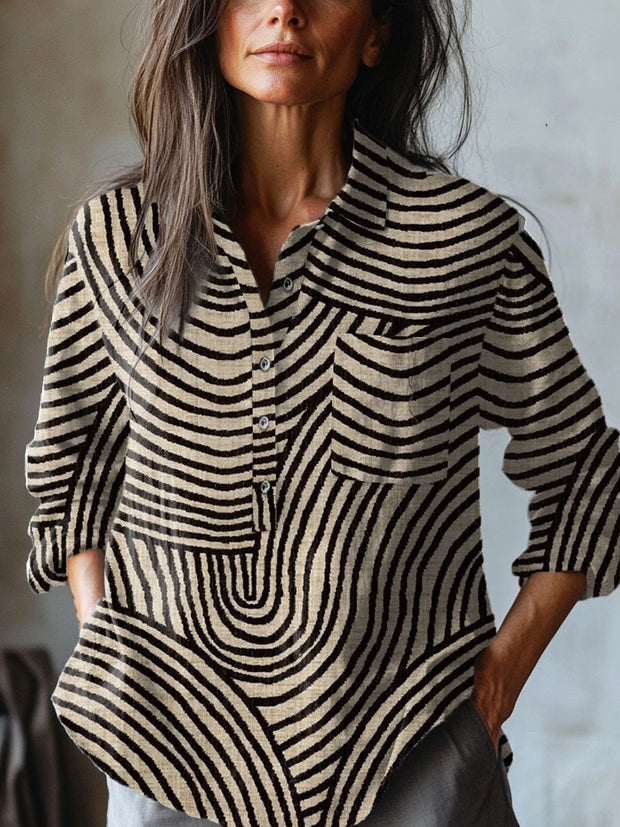 Lauren | Women's Elegant Striped Blouse - Multicolor
