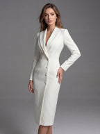 Laurine | Women's Tailored Midi Blazer Dress, Structured Midi Dress | Animated Apparel