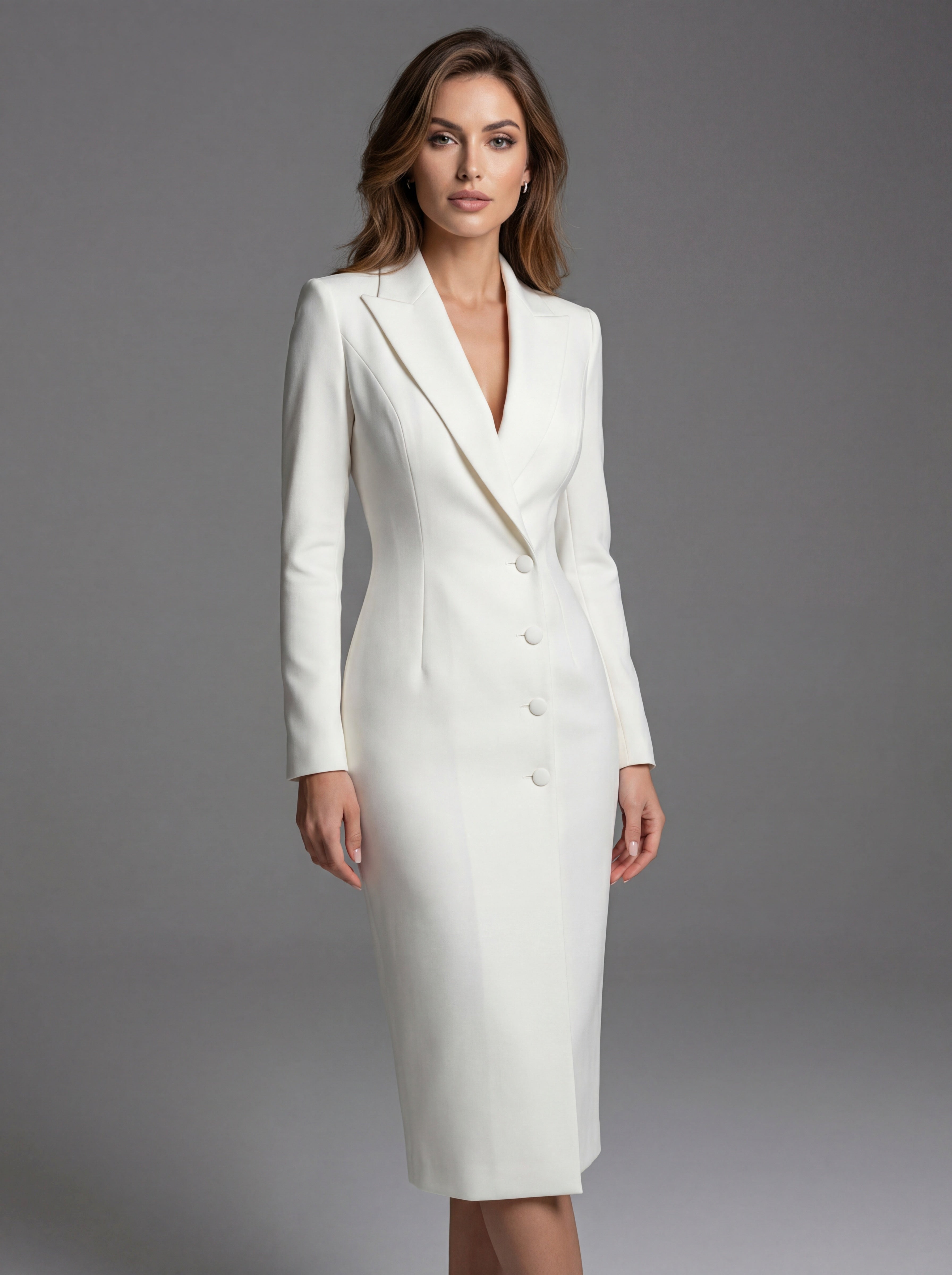 Laurine | Women's Tailored Midi Blazer Dress, Structured Midi Dress | Animated Apparel