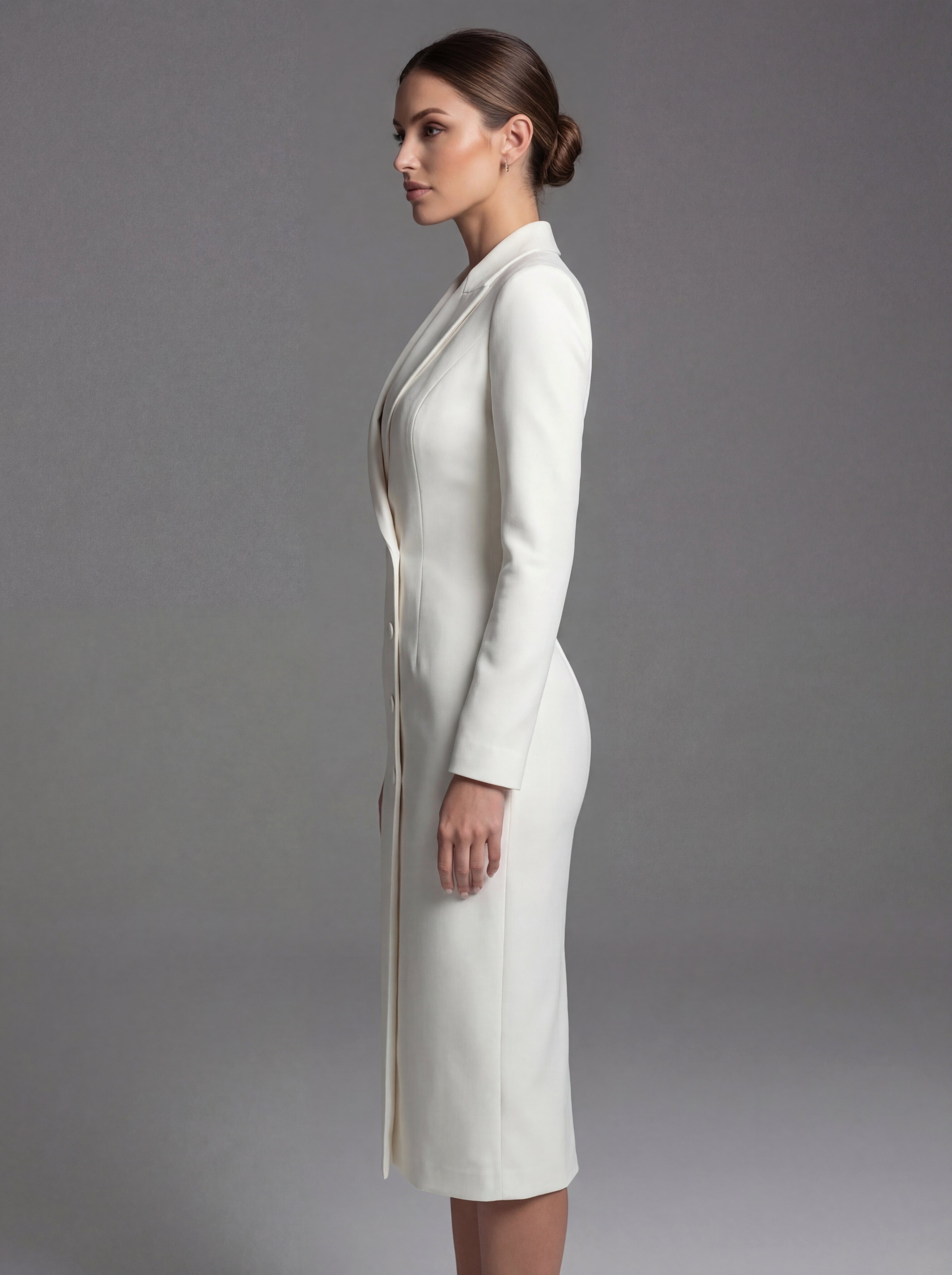 Laurine | Women's Tailored Midi Blazer Dress, Structured Midi Dress | Animated Apparel