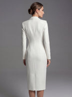 Laurine | Women's Tailored Midi Blazer Dress, Structured Midi Dress | Animated Apparel