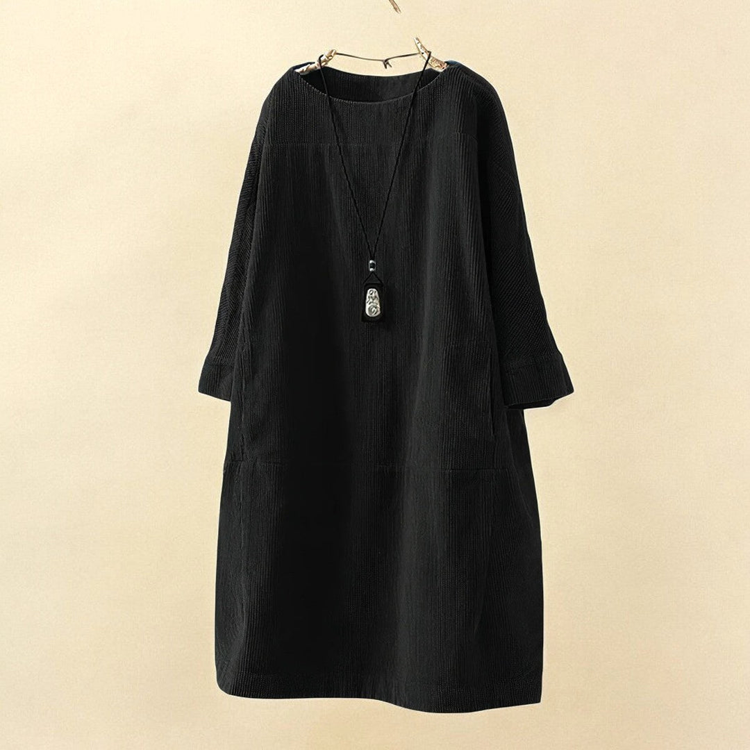 Leanna | Women's Draped Tummy-Control Midi Dress - Dark Green