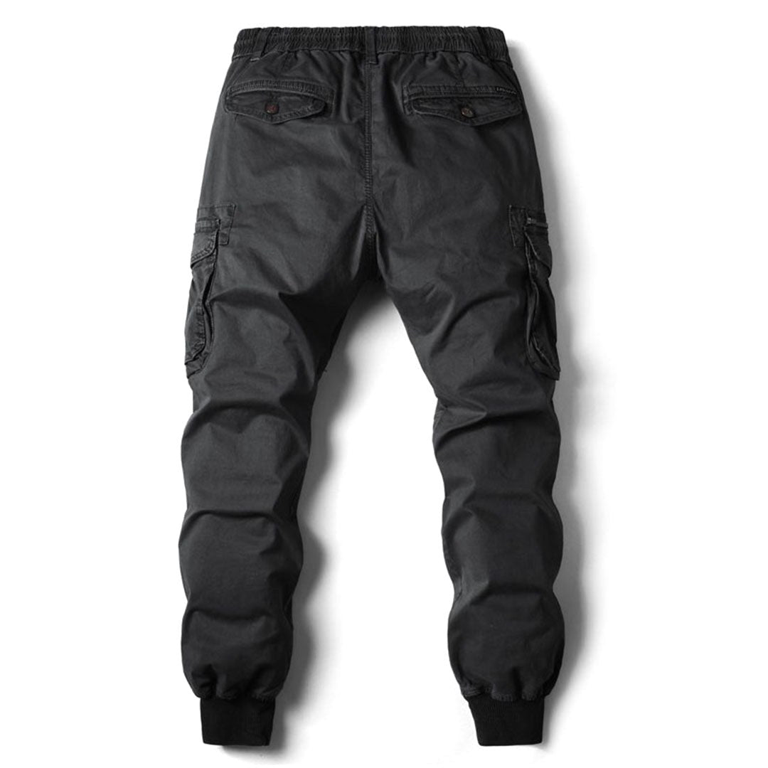 Leo | Men's Utility Cargo Trousers with Stretch Fit, Functional Pocket Trousers | Animated Apparel | Khaki