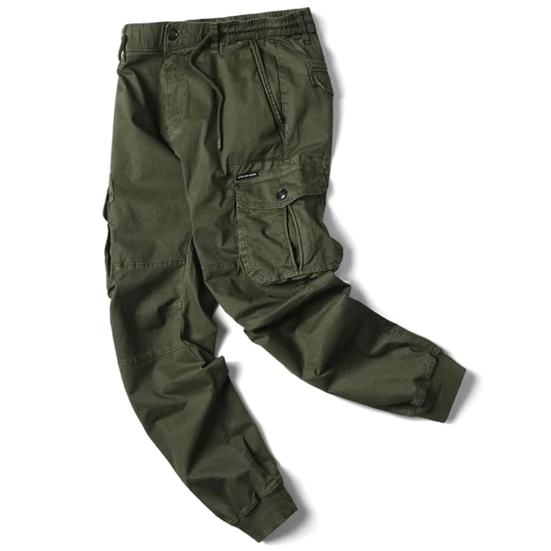 Leo | Men's Utility Cargo Trousers with Stretch Fit, Functional Pocket Trousers | Animated Apparel | Light Grey
