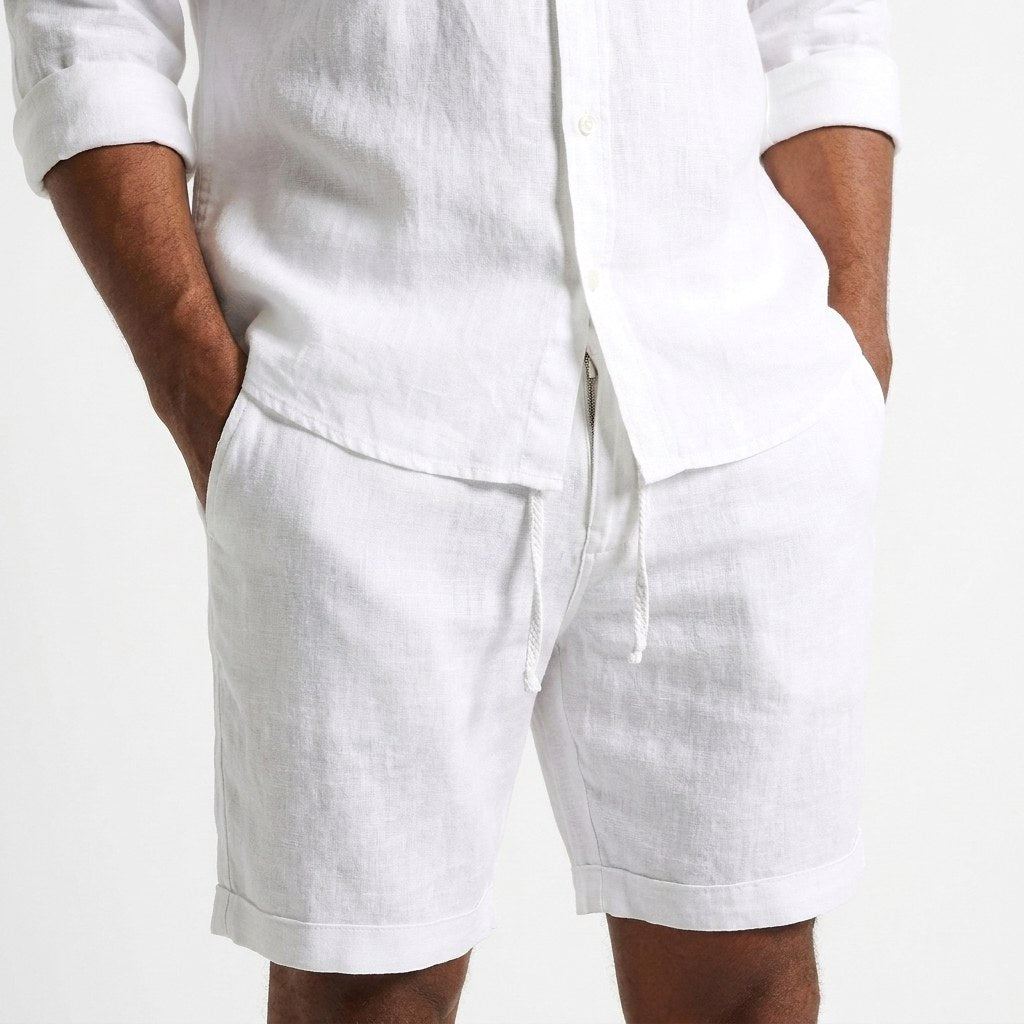 Ethan | Men's Linen Shorts with Drawstring, Lightweight Summer Shorts | Animated Apparel