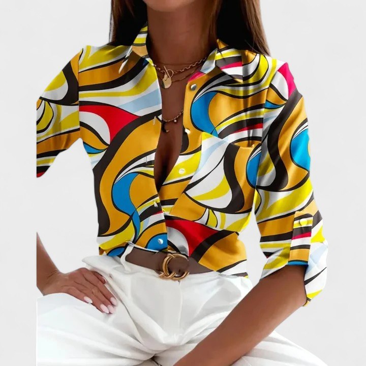 Lillian | Women's Elegant Long Sleeve Blouse - Green