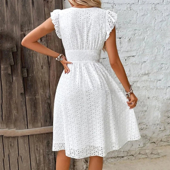 Lily | Women's V-Neck Summer Dress - Navy