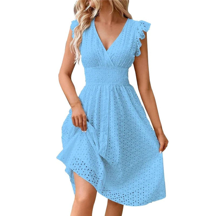 Lily | Women's V-Neck Summer Dress - Orange