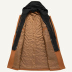 Lincoln | Men's Hooded Wool Overcoat, Quilted Lining Autumn Coat | Animated Apparel
