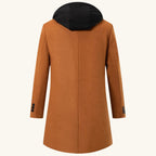 Lincoln | Men's Hooded Wool Overcoat, Quilted Lining Autumn Coat | Animated Apparel