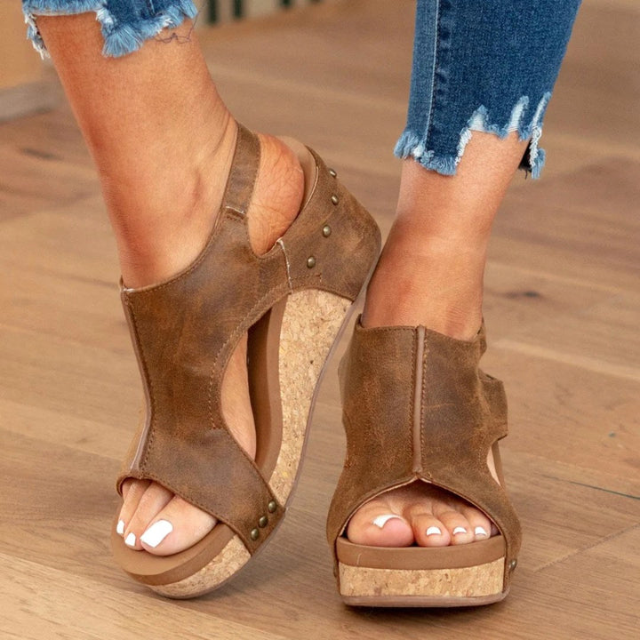 Linda | Women's Suede Wedge Sandals - image 10