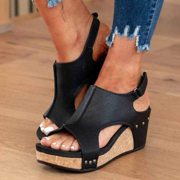 Linda | Women's Suede Wedge Sandals - image 6