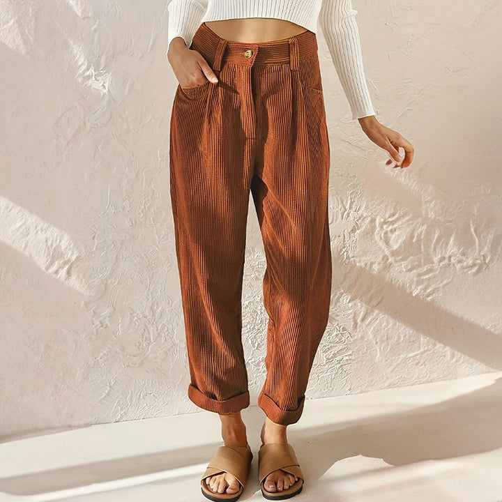 Lisette | Women's High-Waist Wide-Leg Corduroy Pants - image 3