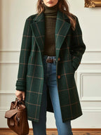 Lison | Women's Checked Wool Coat, Tailored Autumn Coat | Animated Apparel
