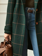 Lison | Women's Checked Wool Coat, Tailored Autumn Coat | Animated Apparel