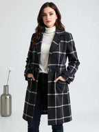 Lison | Women's Checked Wool Coat, Tailored Autumn Coat | Animated Apparel