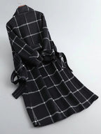 Lison | Women's Checked Wool Coat, Tailored Autumn Coat | Animated Apparel