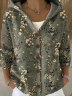 Loane | Women's Button Hooded Cardigan, Warm Everyday Jumper | Animated Apparel