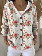Loane | Women's Button Hooded Cardigan, Warm Everyday Jumper | Animated Apparel