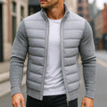Logan | Men's Quilted Padded Jacket, Structured Everyday Jacket | Animated Apparel | Light Grey