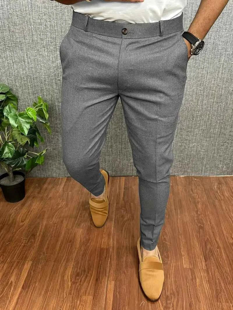 Maverick | Men's Slim-Fit Tapered Trousers, Tailored Office Trousers | Animated Apparel