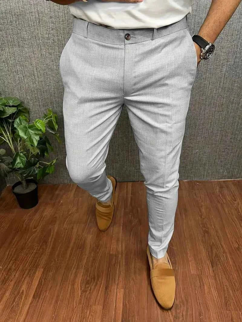 Maverick | Men's Slim-Fit Tapered Trousers, Tailored Office Trousers | Animated Apparel